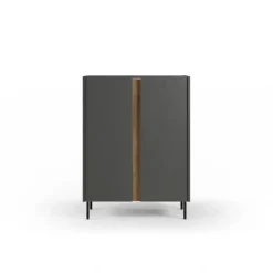 Lucile (90 x 120,4 x 40,5 cm) Sideboard Antracit naturlig ek svart
