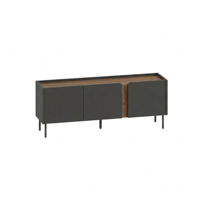 Lucile (140 x 53,9 x 35,5 cm) TV-bänk Antracit Natur ek Svart
