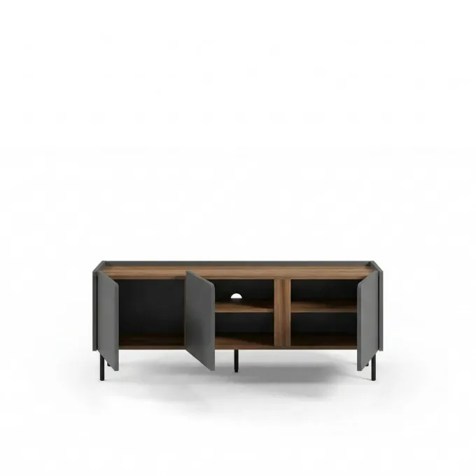 Lucile (140 x 53,9 x 35,5 cm) TV-bänk Antracit Natur ek Svart