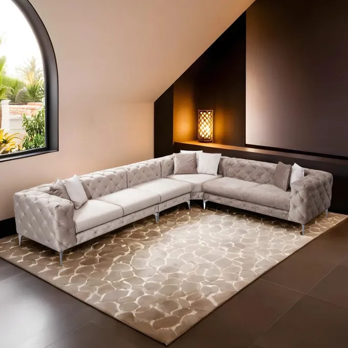 Lyon Beige Hörnsoffa