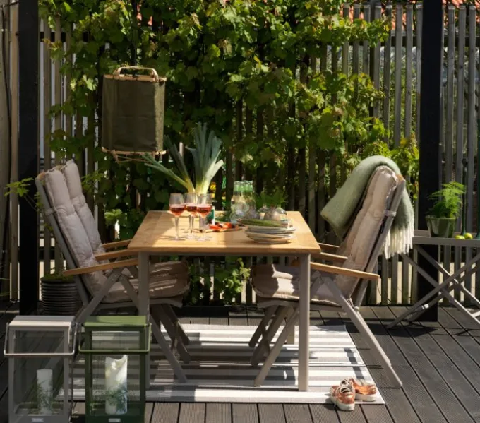 Lyon Bord 92x194-252 cm Khaki/Teak