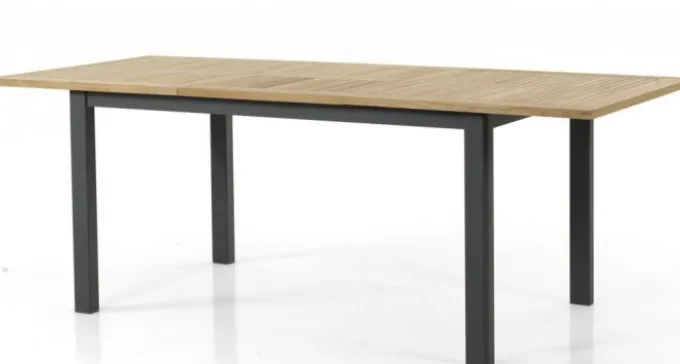 Lyon Bord 92x152-210 cm Svart/Teak