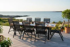 Lyon Bord 100x224-304 cm Svart/Teak