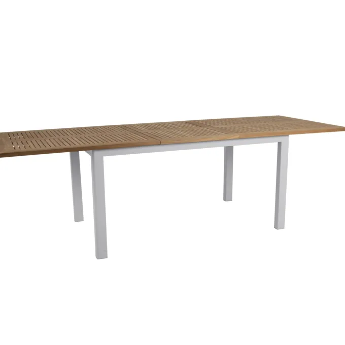 Lyon Utebord 92x194-252 cm Light Grey/ Teak