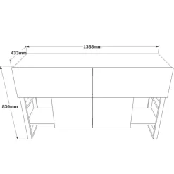 Malena Console Wide (138,8 x 83,6 x 43,3 cm) Atlantisk furu Konsol