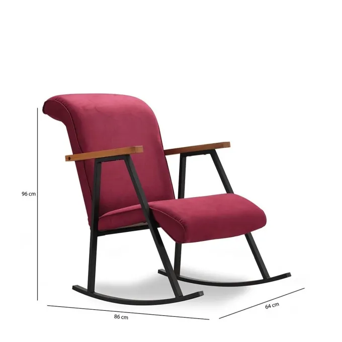 Manila (H 96 cm) Gungstol Vinröd