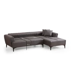 Maputo (270-140 x 95 x 77 cm) Hörnsoffbädd Mörkgrå, Höger