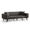 Maputo 3-sits (222 x 92 x 77 cm) 3-sits bäddsoffa Antracit