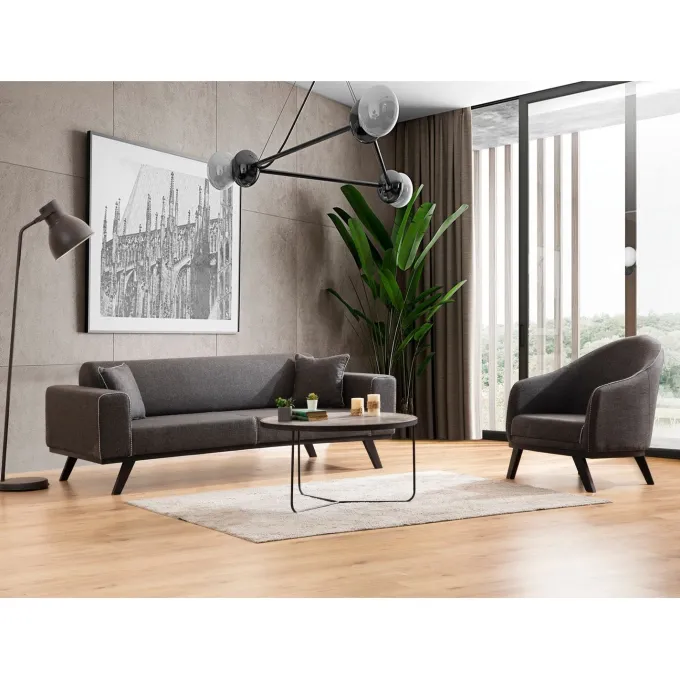 Maputo 3-sits (222 x 92 x 77 cm) 3-sits bäddsoffa Antracit