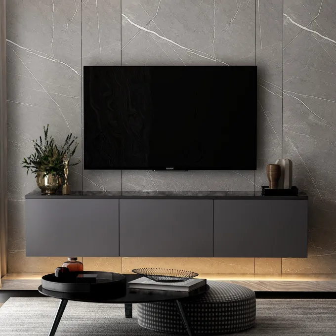 Medellín upplyst (160 x 35 x 32 cm) Antracit TV-bänk