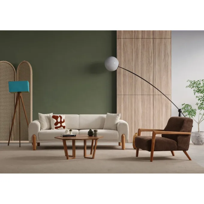 Mia 3-sits bäddsoffa Creme