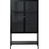 Milano Skåp 160 cm höga ben Glas Svart