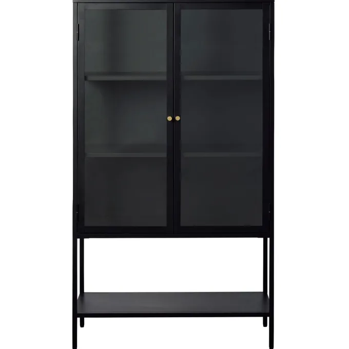 Milano Skåp 160 cm höga ben Glas Svart
