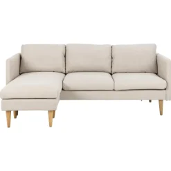 Milly 2-sits med schäslong Basel tyg Beige