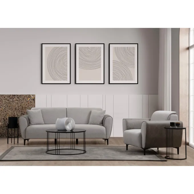 Minsk (215 x 85 cm) 3-sits bäddsoffa Grå