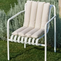 Mjuk Quiltad Dyna Till Palissade För Hög Loungestol, Krämvit