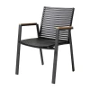 Mood Extreme Trädgårdsstol i Teak och Antracit Aluminium Smala lameller