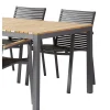 Mood/Mood Extreme Trädgårdsmöbelset i Teak och Aluminium Antracit 167 cm + 4 stolar