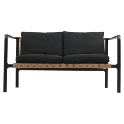 Motty 2-sits Soffa 140x76 cm Svart/Teddy Black