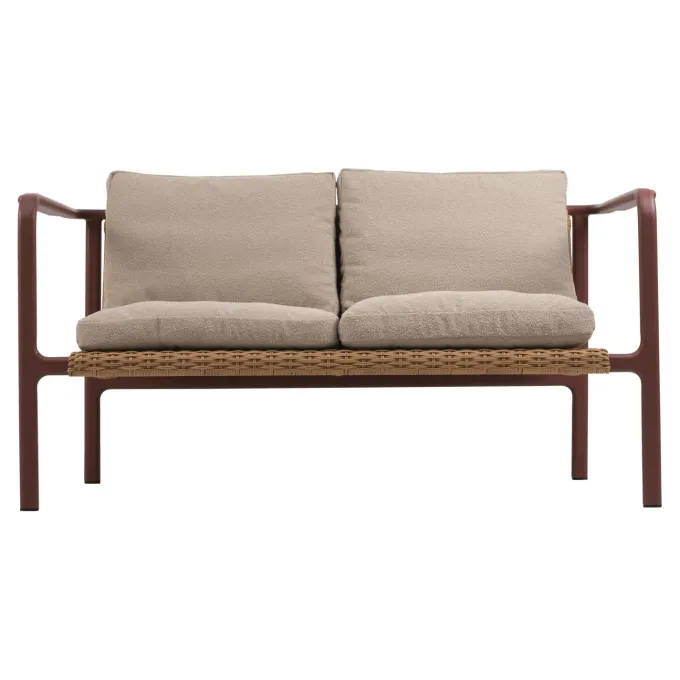 Motty 2-sits Soffa 140x76 cm Zin Red/Teddy Beige