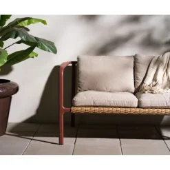 Motty 2-sits Soffa 140x76 cm Zin Red/Teddy Beige