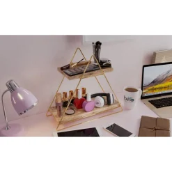 Multifunktionell organiserare (38 x 16 x 42 cm) Guldbrun Vägghylla