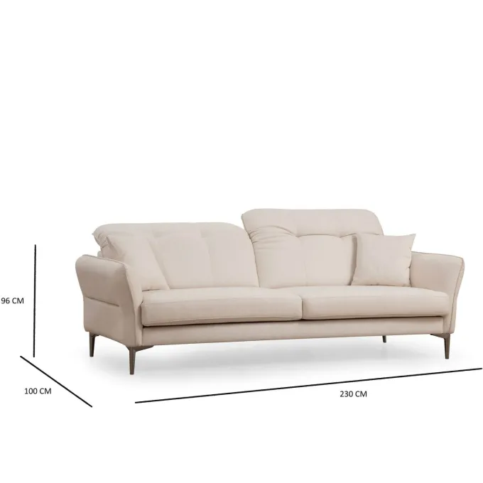 Muscat (230 x 100 x 96 cm) Vit 3-sitssoffa