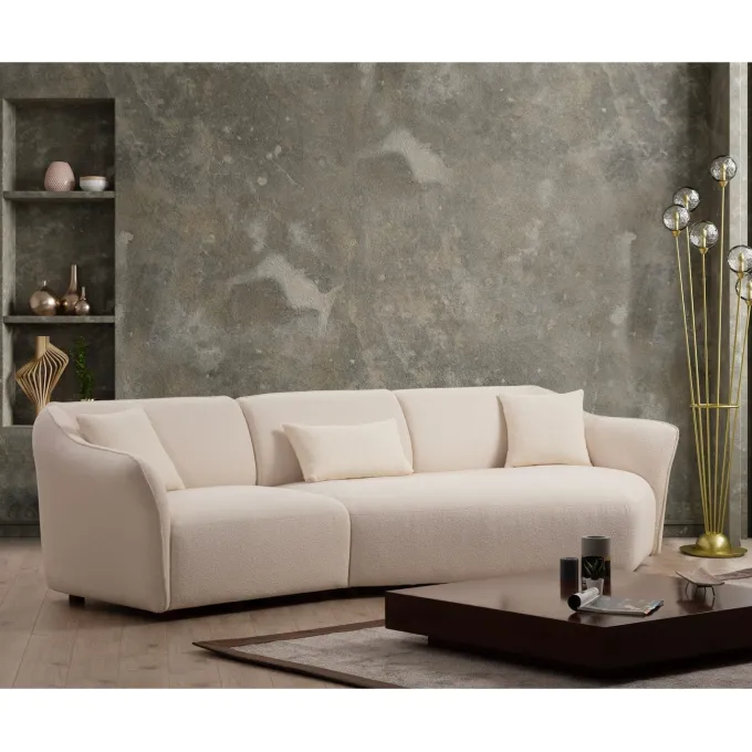 Muskat Corner 6 (288 x 108 x 79 cm) Krämfärgad Hörnsoffa