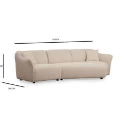 Muskat Corner 6 (288 x 108 x 79 cm) Krämfärgad Hörnsoffa