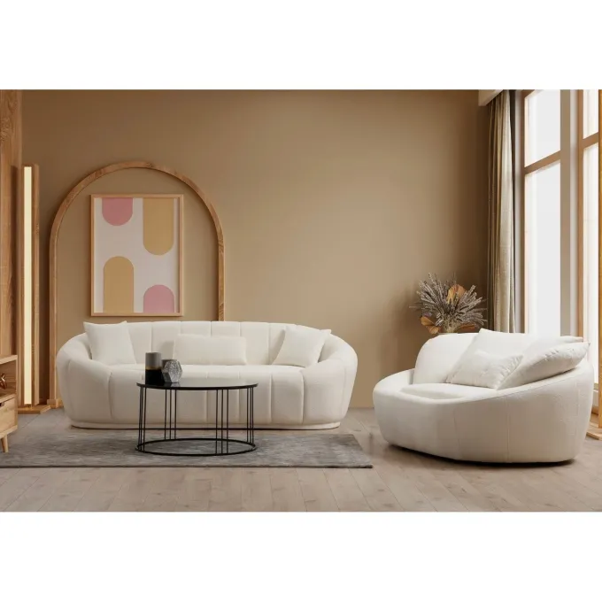 Nairobi (155 x 120 x 67 cm) Creme 2-sitssoffa