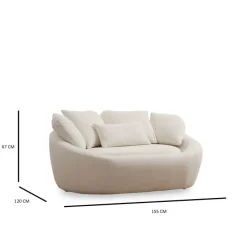 Nairobi (155 x 120 x 67 cm) Creme 2-sitssoffa