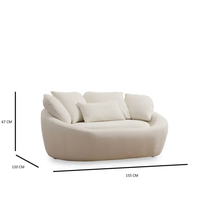 Nairobi (155 x 120 x 67 cm) Creme 2-sitssoffa