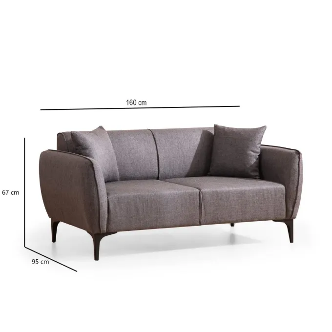 Napoli (160 x 67 x 95 cm) Dark Grey 2-sitssoffa