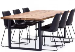 Narvik Matbord Ek/Svart 210cm