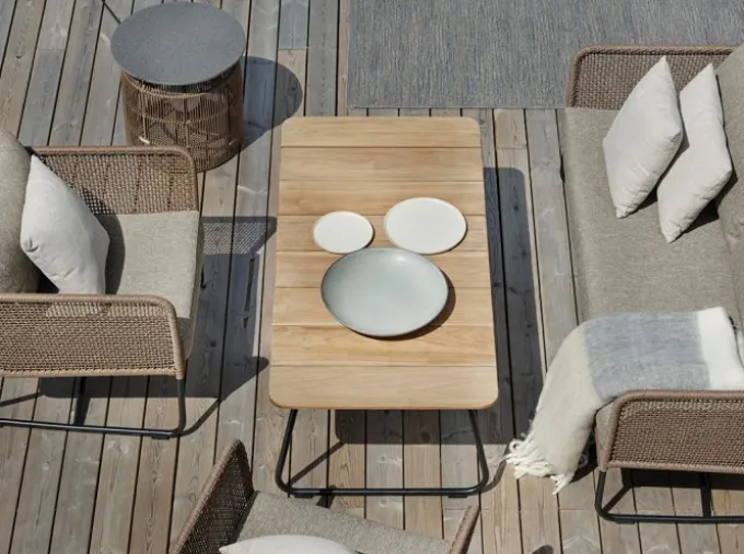 Nolli Soffbord 140x70 cm Svart/Teak