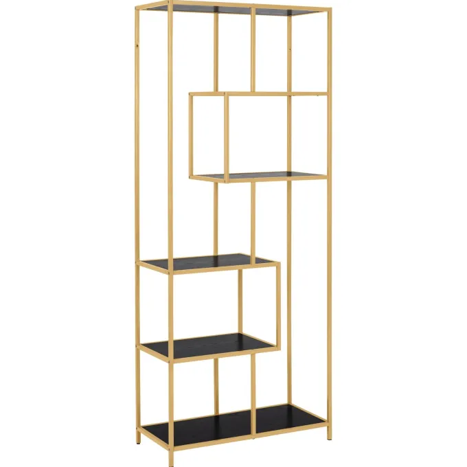 Notting Hill Bokhylla Asymmetrisk 185x77x35 cm Mässing
