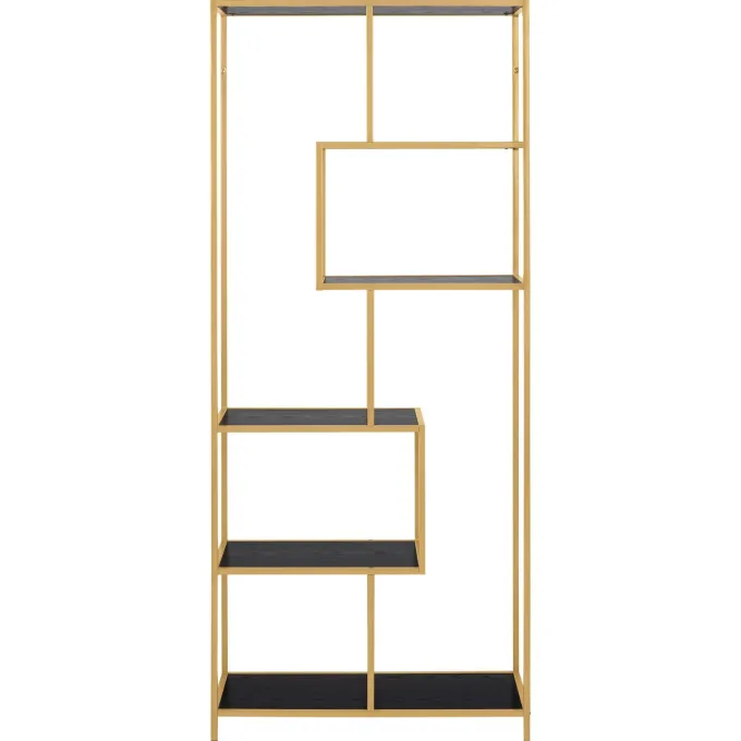 Notting Hill Bokhylla Asymmetrisk 185x77x35 cm Mässing