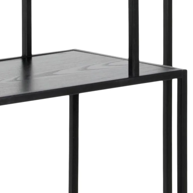 Notting Hill Bokhylla Asymmetrisk 185x77x35 cm Svart Ask