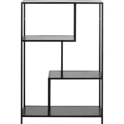 Notting Hill Bokhylla Asymmetrisk 114x77x35 cm Svart Ask