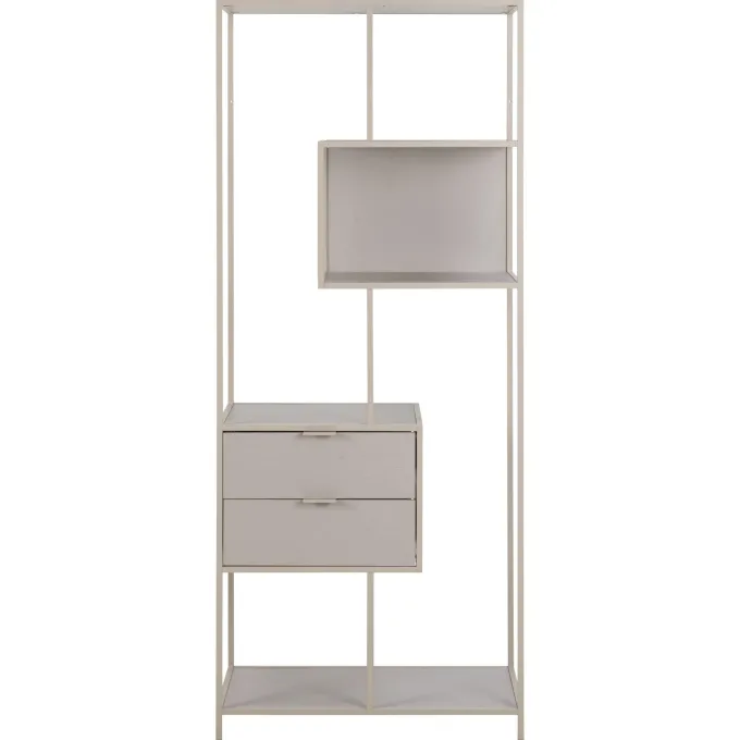 Notting Hill Bokhylla med 2 Lådor 185x77x35 cm Grå