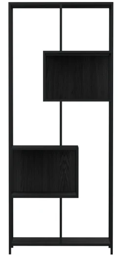 Notting Hill Bokhylla med baksida 185x77x35 cm Svart