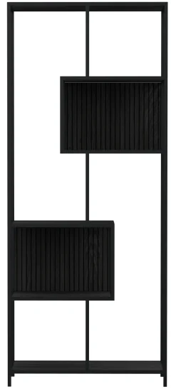 Notting Hill Bokhylla med baksida 185x77x35 cm Svart