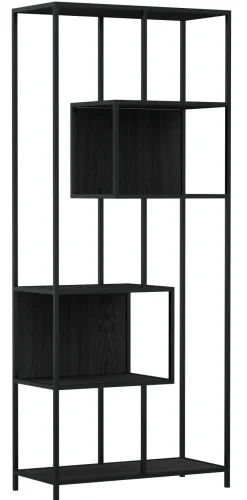 Notting Hill Bokhylla med baksida 185x77x35 cm Svart