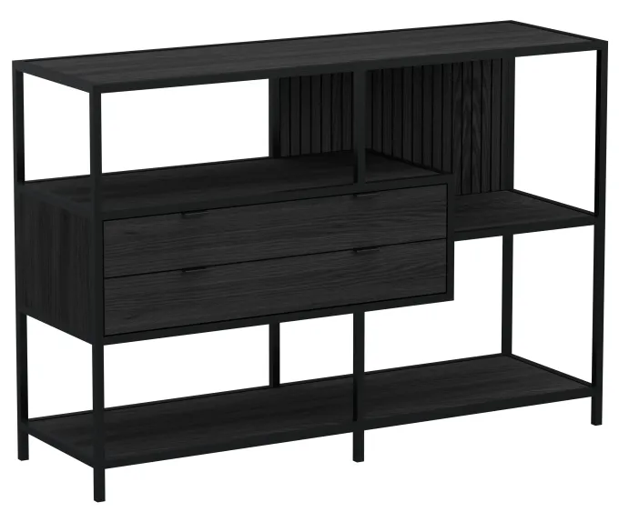 Notting Hill Bokhylla med 2 Lådor 78x114x35 cm Svart