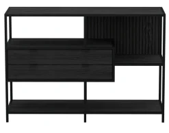Notting Hill Bokhylla med 2 Lådor 78x114x35 cm Svart