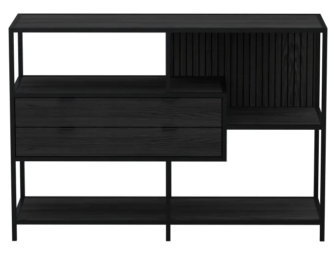 Notting Hill Bokhylla med 2 Lådor 78x114x35 cm Svart