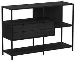 Notting Hill Bokhylla med 2 Lådor 78x114x35 cm Svart