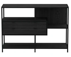 Notting Hill Bokhylla med 2 Lådor 78x114x35 cm Svart