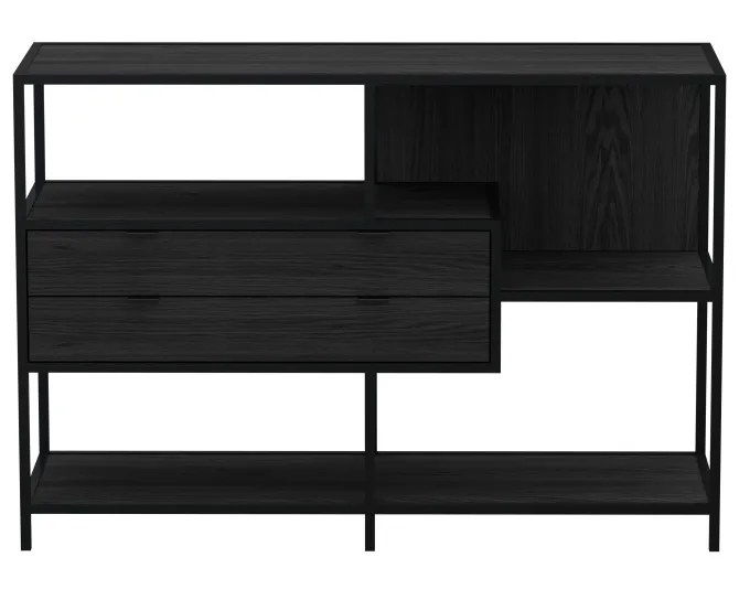 Notting Hill Bokhylla med 2 Lådor 78x114x35 cm Svart