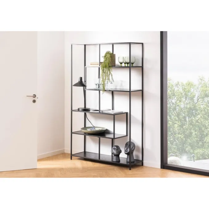 Notting Hill Bokhylla 185x114x35 cm Svart Ask
